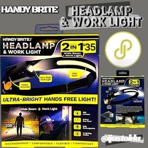 Rechargeable Handy Brite Headlamp | Duo Weatherproof Work Light & Wide Beam LEDs